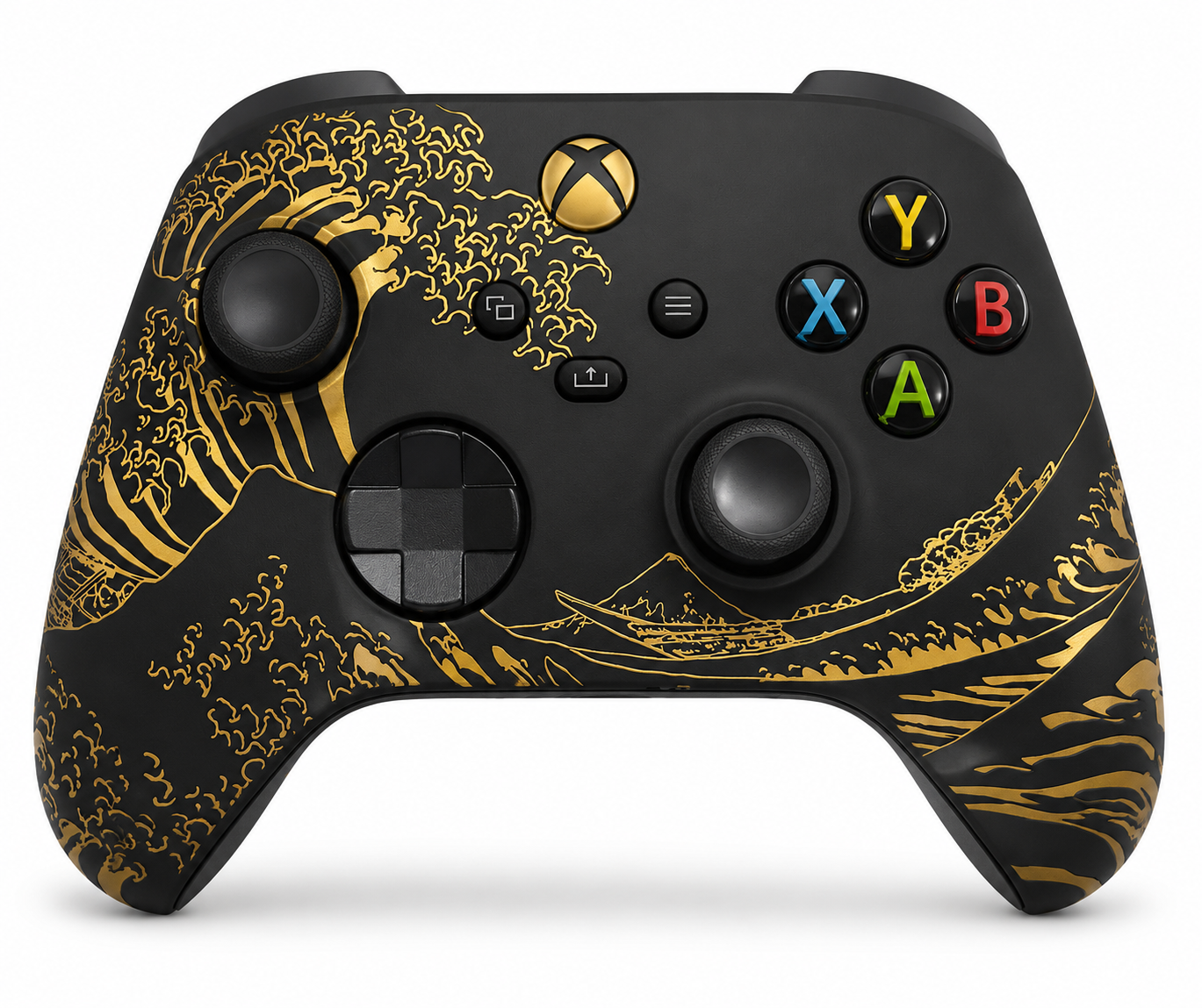 Custom Xbox Series X Controller | Great Golden Wave Kanagawa Design | Genuine Microsoft Controller | Refurbished | 6 Month Warranty