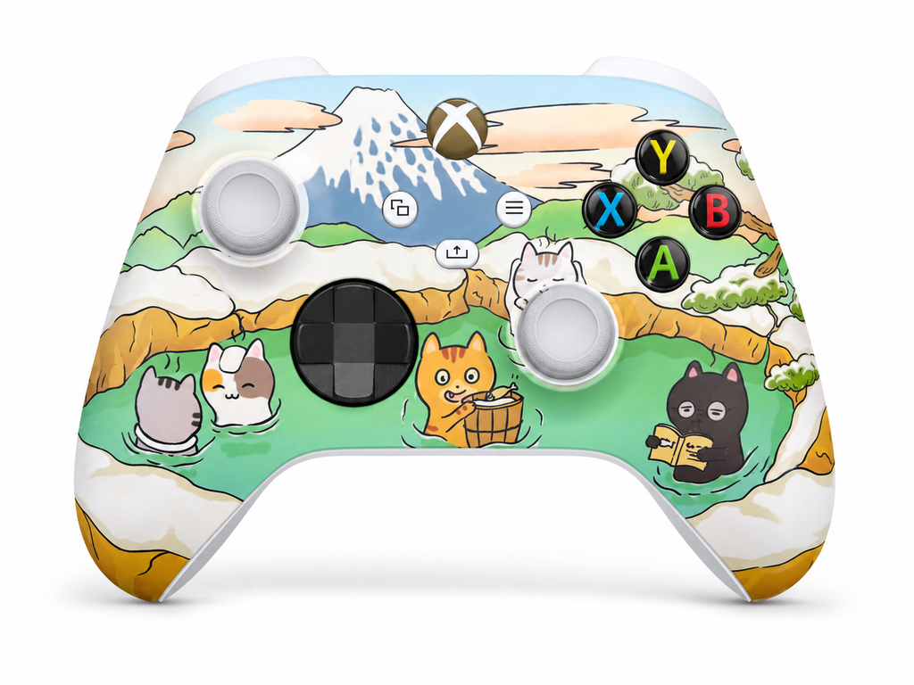 Custom Xbox Series X Controller |  Hot Spring Kitties Design | Genuine Microsoft Controller | Refurbished | 6 Month Warranty