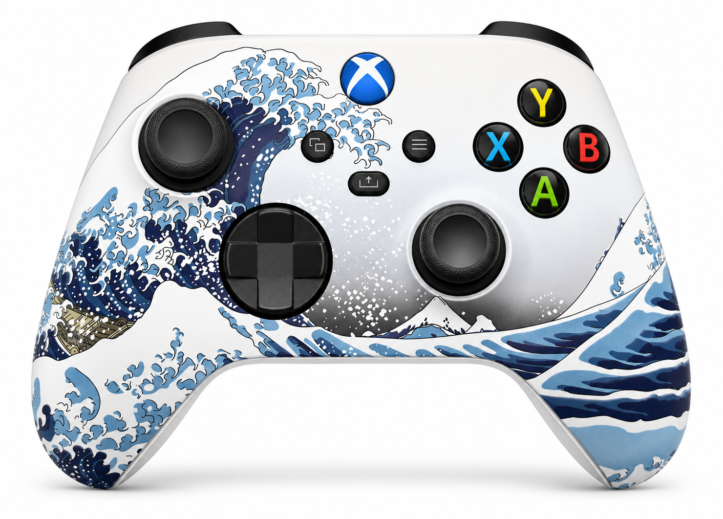 Custom Xbox Series X Controller | Great Wave Kanagawa Design | Genuine Microsoft Controller | Refurbished | 6 Month Warranty