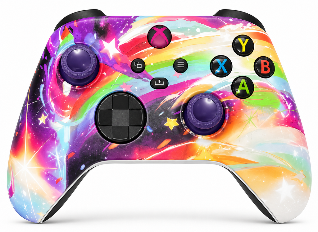 Custom Xbox Series X Controller |   Rainbow Storm Design | Genuine Microsoft Controller | Refurbished | 6 Month Warranty