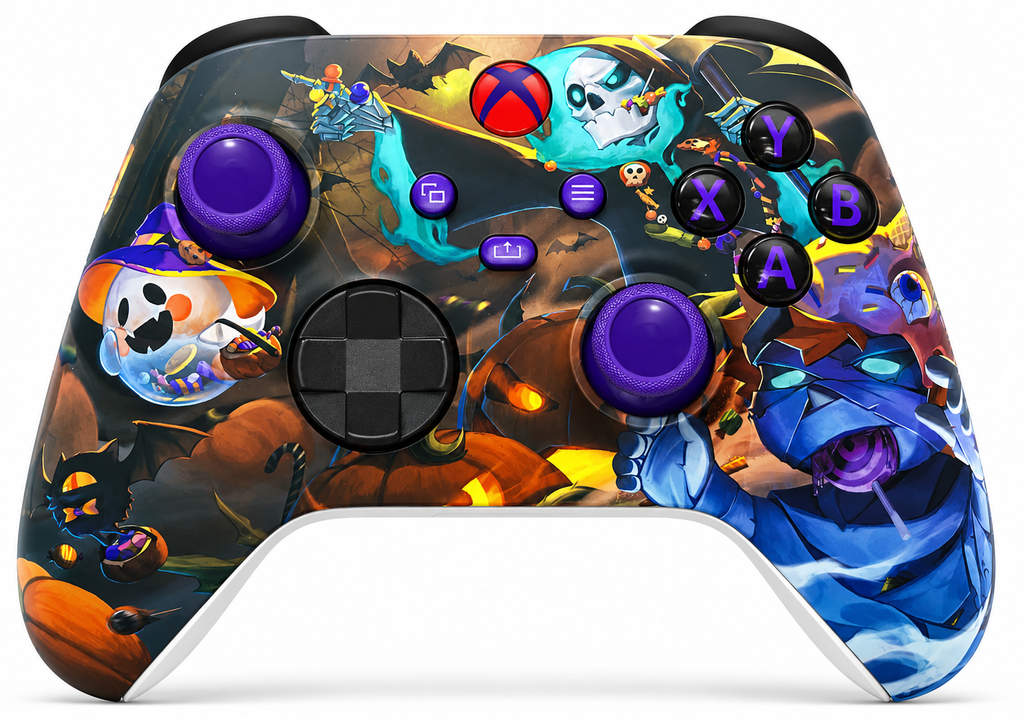 Custom Xbox Series X Controller |   Halloween Candy Night Glow in the Dark Design | Genuine Microsoft Controller | Refurbished | 6 Month Warranty